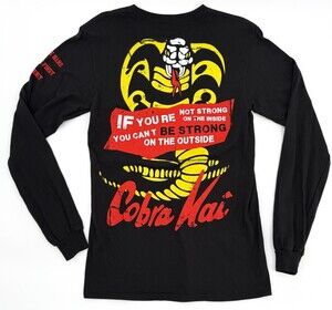 Cobra Kai Shirt Adult Small T-Shirt Long Sleeve Pullover Series Movie 80s